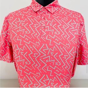 CS Coral Zig Zag Print Polo